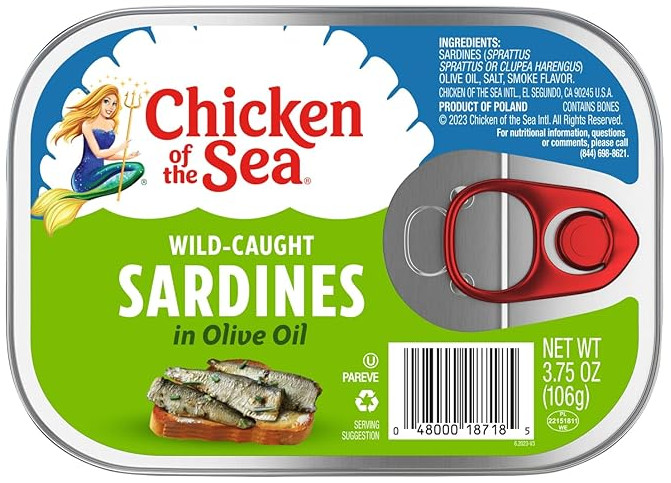 Chicken of the Sea Sardines: In Olive Oil (Pack of 4) 3.75 oz Cans