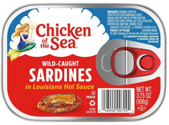 Chicken of the Sea Sardines: In Louisiana Hot Sauce (Pack of 4) 3.75 oz Cans