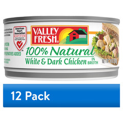 (12 Pack) Valley Fresh 100% Natural Chicken in Water – 10 oz Cans Bulk Meat Case
