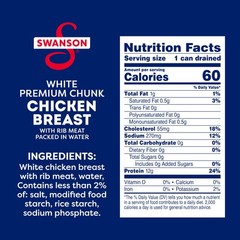 Swanson White Premium Chunk Canned Chicken Breast in 4.5 oz (Pack of 24)
