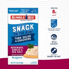 Snack On The Run! Protein Pack, 8g per Box – Rosemary, Garlic, Sea Salt Tuna …