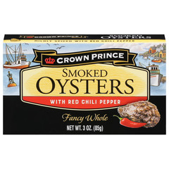 Crown Prince Smoked Oysters with Red Chili Pepper 3 oz Can