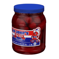 2 Pack Big John’s Pickled Sausage Red Hots, Ready To Eat, 32oz Jar, Snacks Food