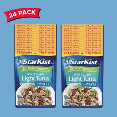 StarKist Reduced Sodium Chunk Light Tuna in Water, 2.6 Ounce (Pack of 24)
