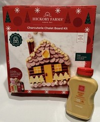 HICKORY FARMS / Super Bowl Party /Family Movie Night Meat & Cheese tray, Mustard