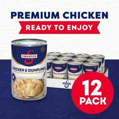 Swanson Chicken & Dumplings – 10.5 Oz Cans, Gourmet Southern Comfort, Pack of 12