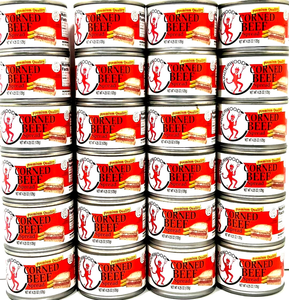 Underwood Premium Quality Corned Beef Spread 4.25 oz (Pack of 24)~Exp 3/24/2027