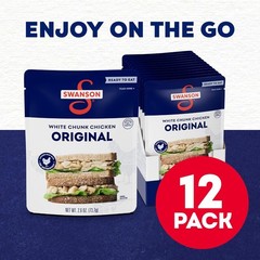 Chicken Canned Fully Cooked White Chunk Ready to Eat 2.6OZ Pouch Pack of 12