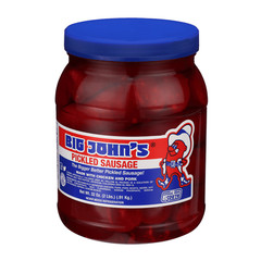 Big John’s Ready To Eat Red Hots Pickled Sausage 32oz Jar Protein 10g Delicious
