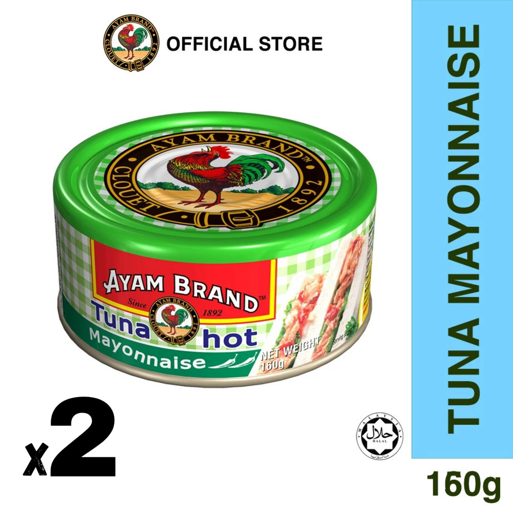 x2 Ayam Brand Deli Tuna Mayonnaise Hot Spicy 160g HALAL Ready to Eat Canned Tuna