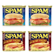 SPAM Classic + Hickory Smoke, 4 Set 12 oz. Cans, Meat Food Pork – Exp. 2025