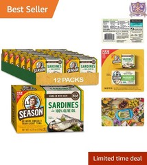 Sardines in Olive Oil Wild Caught 22g Protein Omega-3 Calcium Canned Snacks