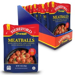 Hereford Beef and Chicken Meatballs with Spaghetti Sauce Pack of 12 Ounce 10