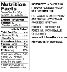 2 XWild Planet Albacore Wild Tuna Fish 5 oz Can 6-count Kosher NON GMO Gluten-Fr