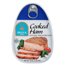 (4 Pack) Bristol Smoke Flavor Cooked Ham, High Protein, 16 Oz Aluminum Can