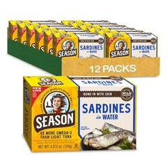 Delicious Wild Caught Sardines – 22g Protein, Gluten-Free, Canned Water, 12-Pack