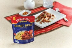 (3 pack) Hereford Fully Cooked Roast Beef with Gravy, Shelf Stable Pouch, 10 oz