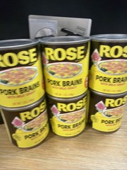 6 Cans Rose Pork Brains with Milk Gravy 7 Oz Can Pig Breakfast Eggs 12/26