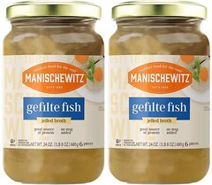 Manischewitz Gefilte Fish JELLED Broth for Passover 24 Oz. (Pack of 2)