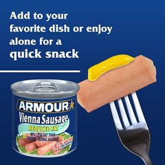 Armour Star Vienna Sausage, Reduced Fat 🍲 4.6 oz Case of *24 Canned Sausage