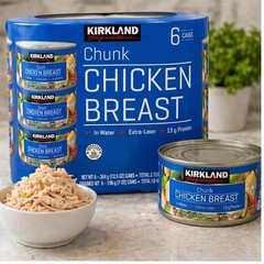 2 Pack Kirkland Signature Chicken Breast 12.5 oz 6 Cans Ready Eat High Protein