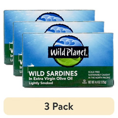 (3 pack) Wild Planet Wild Caught Sardines in Extra Virgin Olive Oil, 4.4 oz Can