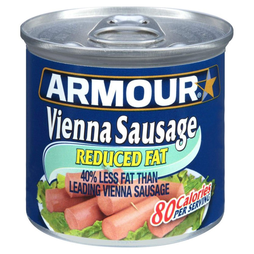 Armour Star Vienna Sausage, Reduced Fat 🍲 4.6 oz Case of *24 Canned Sausage