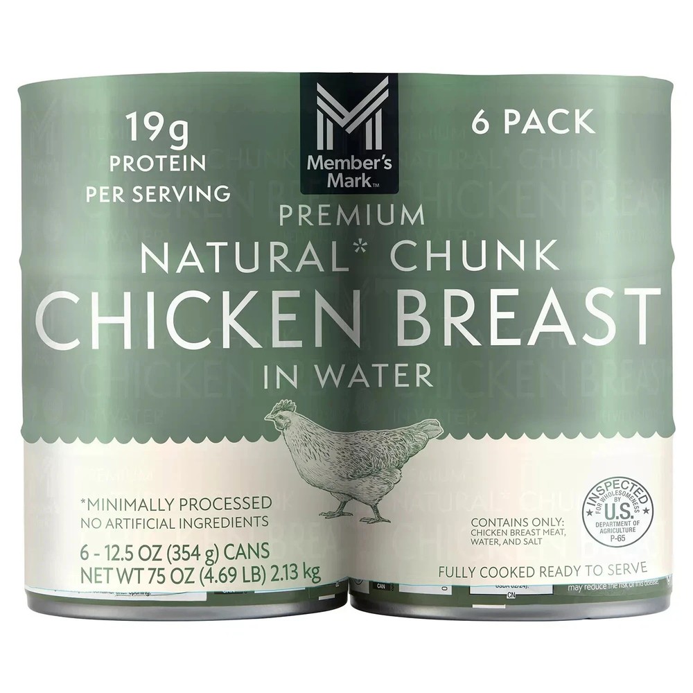 6 Pack Member’s Mark Chunk Chicken Breast 12.5oz Premium Canned Chicken