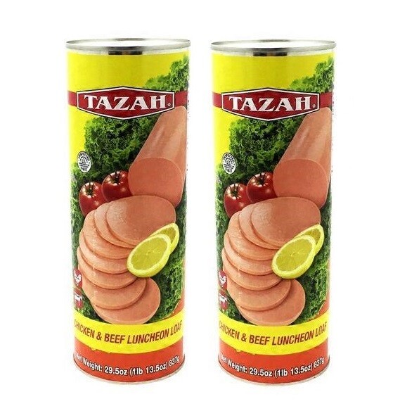 Tazah Halal Chicken & Beef Luncheon Loaf 2 Cans 29.5oz (837g) each