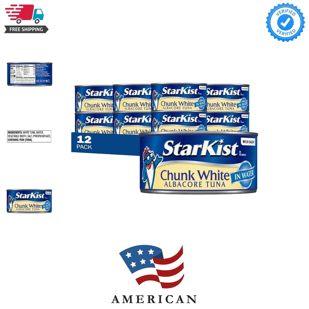 Chunk White Albacore Tuna in Water, 12 Oz, Pack of 12