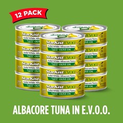 Solid White Albacore Tuna in Extra Virgin Olive Oil, 4.5 Oz, 12-Pack, High Prote