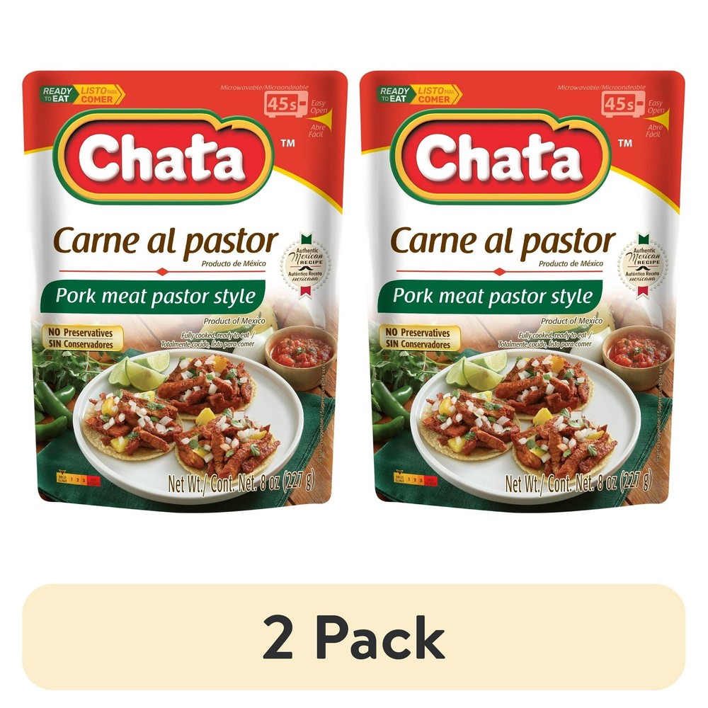 (Pack of 2) Pastor Style Seasoned Pork Meat Pouches 8 oz Free Shipping in 2 days