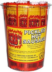 24-ct Pickled Hot Sausages – Individually Wrapped, Spicy Snack, 0.7oz Cups