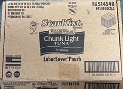 6 StarKist Chunk Light Tuna in Water Reduced Sodium (43 oz. Each Pouch)