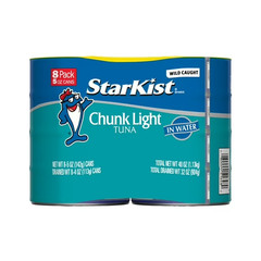 StarKist Chunk Light Tuna in Water, Wild Caught, 20g Protein, 5 oz, 8 Cans