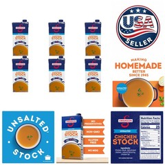 Pack of 6 Swanson Unsalted Chicken Stock 32 oz Cartons – 100% Natural Broth