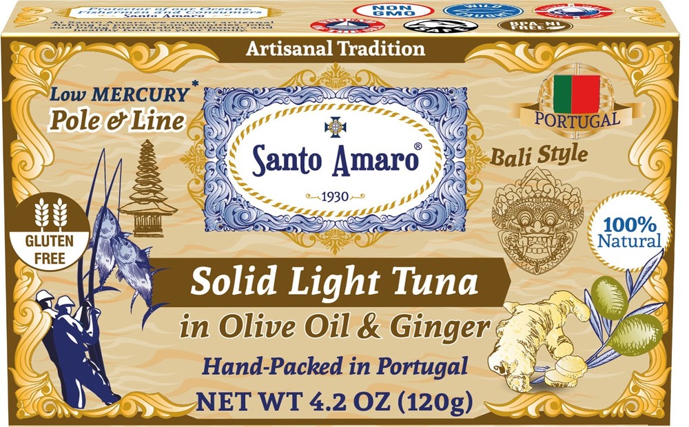 6 Pk: Santo Amaro Pole & Line Wild Tuna Fillets in Virgin Olive Oil – GINGER