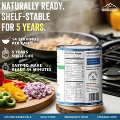 Fully Cooked Chicken 28 Oz – Canned White Meat for Daily Meals, Camping & Eme…