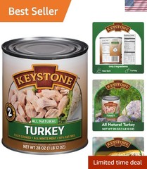All Natural Canned Turkey – 28 oz Fully Cooked & Gluten Free – 5- Shelf Life