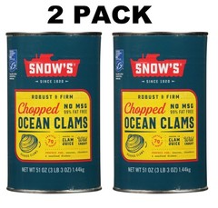 Snow’s Ocean Chopped Clams Canned, 51 oz Can – 7g Protein per Serving – Gluten F