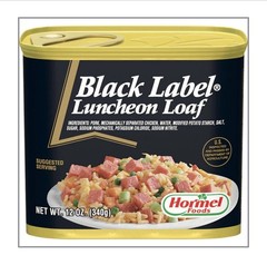 Black Label Luncheon Loaf Hormel foods 340g x 12cans (lot of 12)