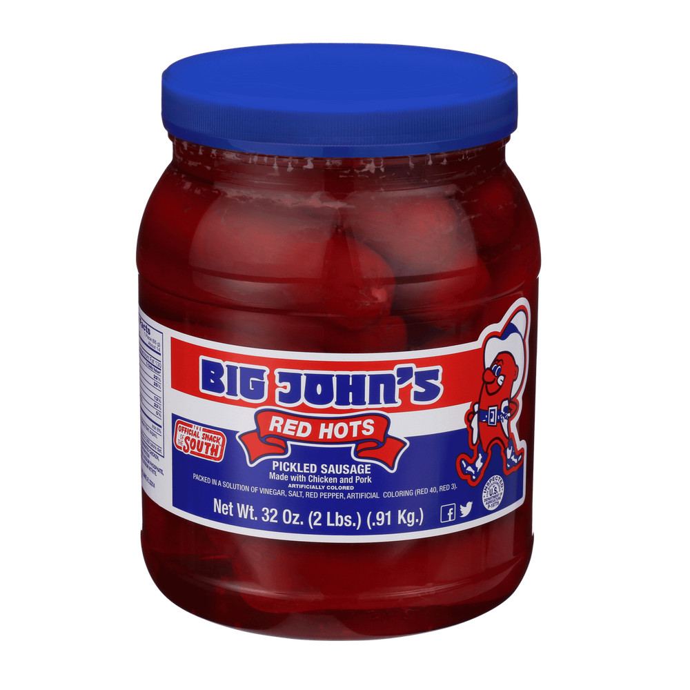 Ready to Eat Red Hots Pickled Sausage 32oz Jar
