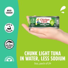 Chicken of the Sea Wild Caught Chunk Light Tuna, 5 Ounce Cans, 24Count