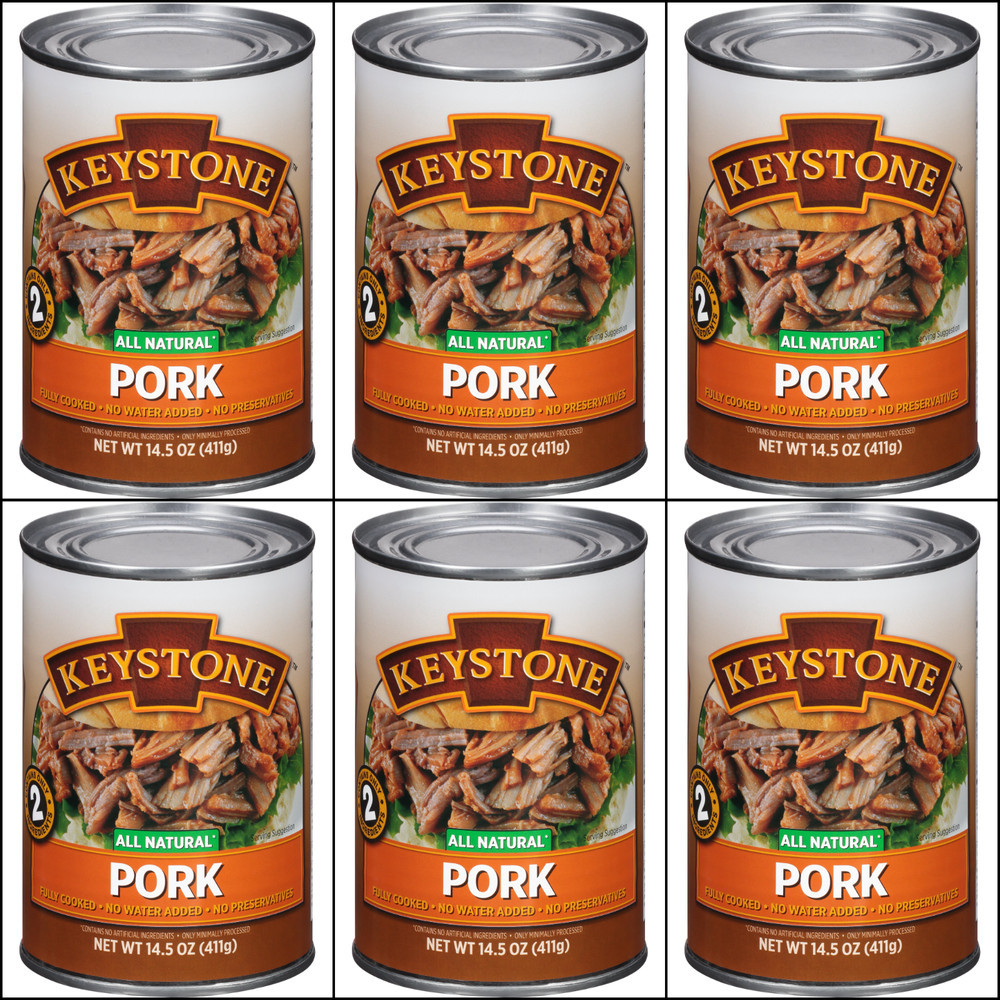 6 Canned Pork, Keystone Meat 🇺🇸USA Made, 14.5 oz Exp 8/2029 Survival Food