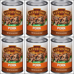 6 Canned Pork, Keystone Meat 🇺🇸USA Made, 14.5 oz Exp 8/2029 Survival Food