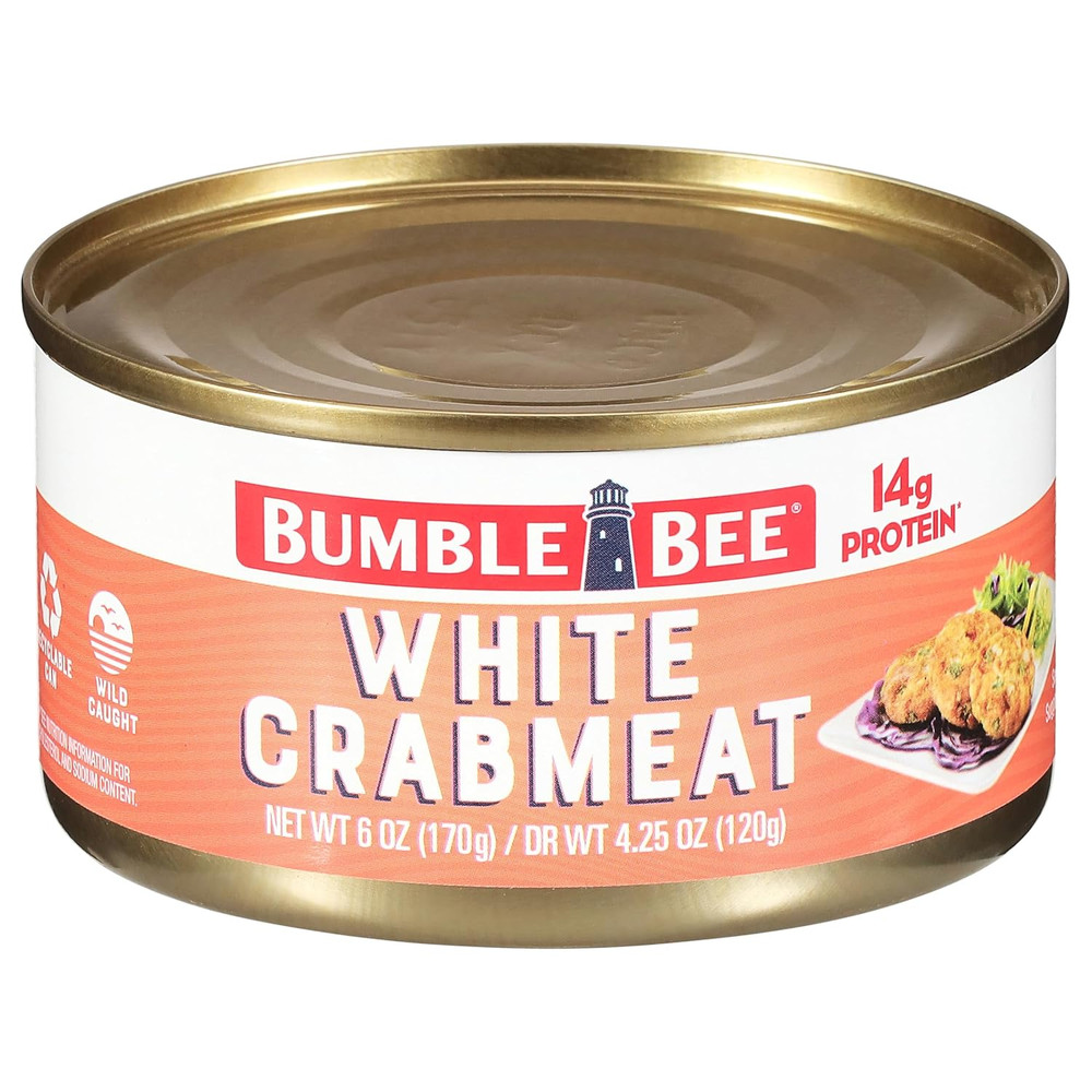 White Flake Crab Meat in Water, 6 Oz Can – 14G Protein & 1G Carb per Serving – W