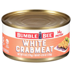 White Flake Crab Meat in Water, 6 Oz Can – 14G Protein & 1G Carb per Serving – W