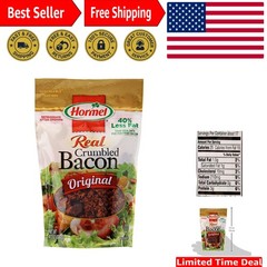 Convenient 4.3 Oz Resealable Bacon Crumble Topping – Less Fat, More Flavor