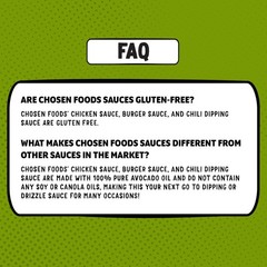 Chosen Foods Chicken Sauce, for Hamburgers, Sandwiches, Nuggets, Wings, Fries…