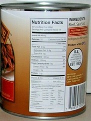 (1) KEYSTONE BEEF **ALL NATURAL – FULLY COOKED – NO PRESERVATIVES** 28 oz Can